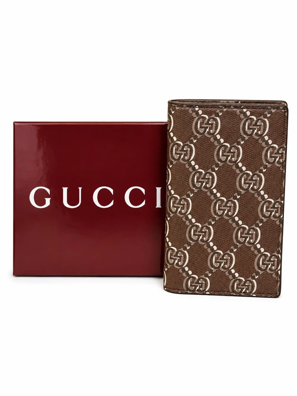 Gucci Brown GG Supreme Canvas Card Holder